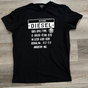 Diesel Black Tee with White Graphic